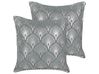 Set of 2 Decorative Cushions HOYA 45 x 45 cm Cotton Grey Geometric Pattern