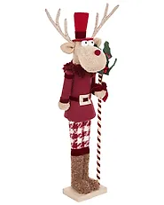 Set of 2 Figurines MATALA 61/64 cm Bear Reindeer Red_1156697