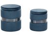 Set of 2 Storage Pouffes DORIS Velvet Blue