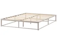 Bed without Headboard Metal VIRY 160 x 200 cm (EU King Size) Light Beige_1073045