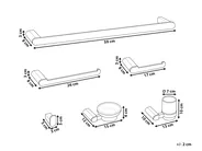 6-Piece Bathroom Hardware Set PARACAS with Towel Bars and Hooks Black_989878