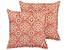 Set med 2 prydnadskuddar CEIBA 45 x 45 cm Bomull Röd Geometriskt tryck