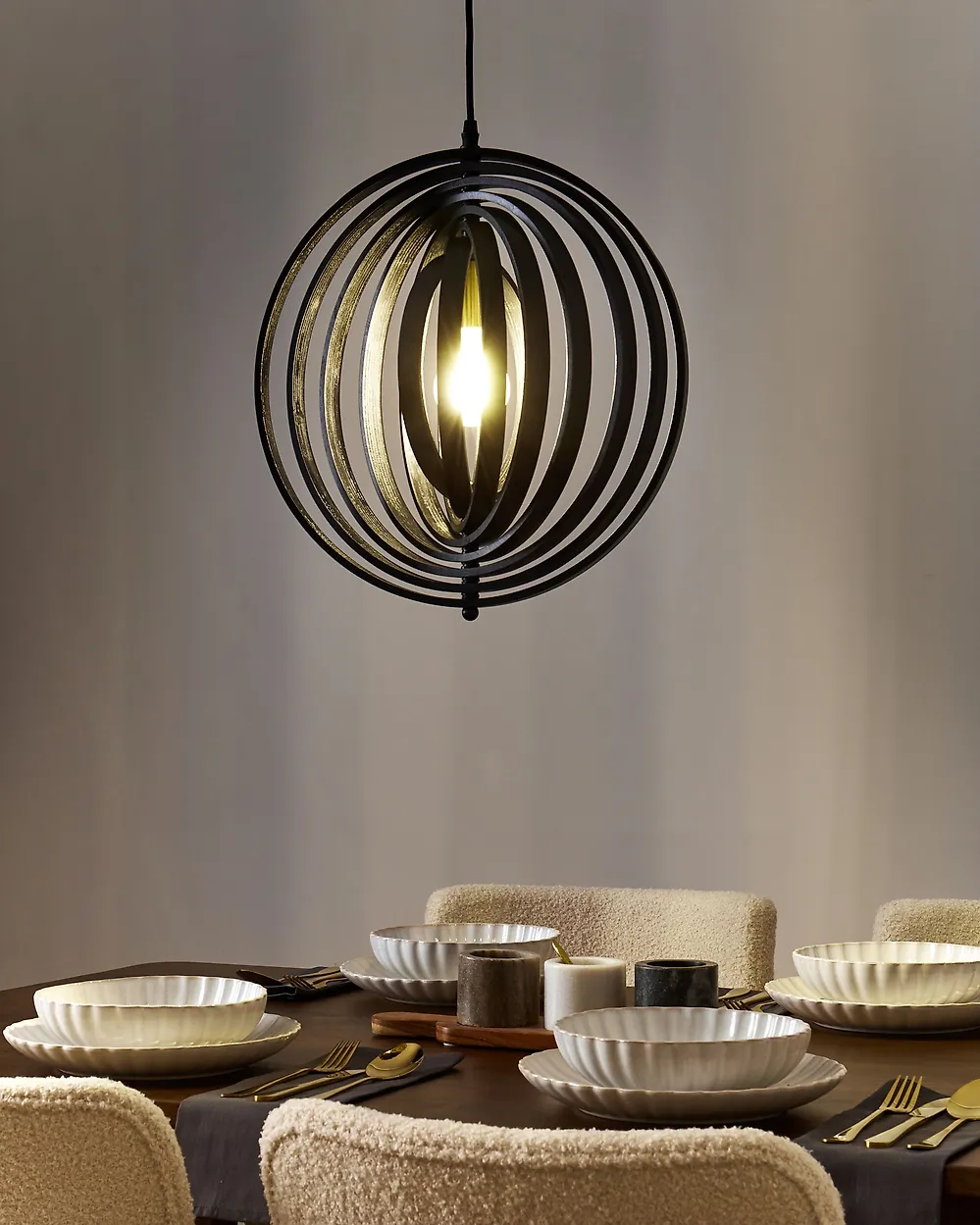 Pendant Lamp MURRELL Poplar Wood Black_1185515