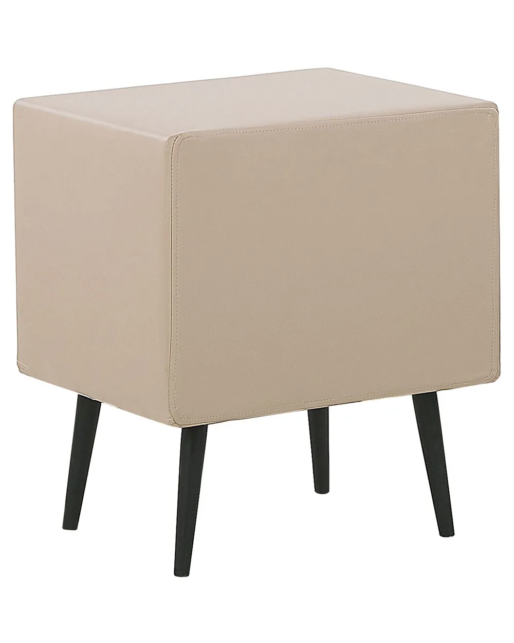 2 Drawer Bedside Table ESSONNE Faux Leather Beige_789003