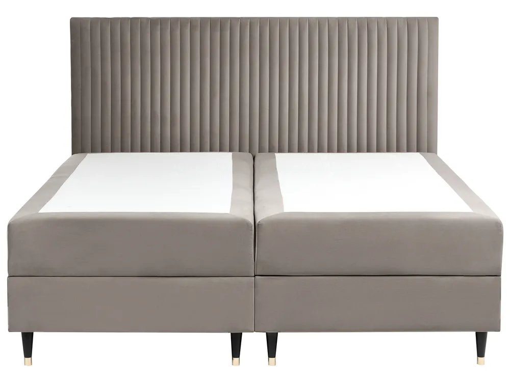 Kontinentalsäng med förvaring DAME Sammet Taupe 180 x 200 cm_1004901