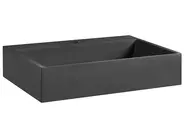 Vägghängt tvättställ QUENKO 50 x 38 cm Mineralmarmor Svart_981267