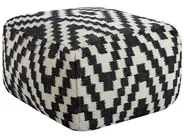 Sittpuff KNIDOS Ull Svart/ Vit_826645