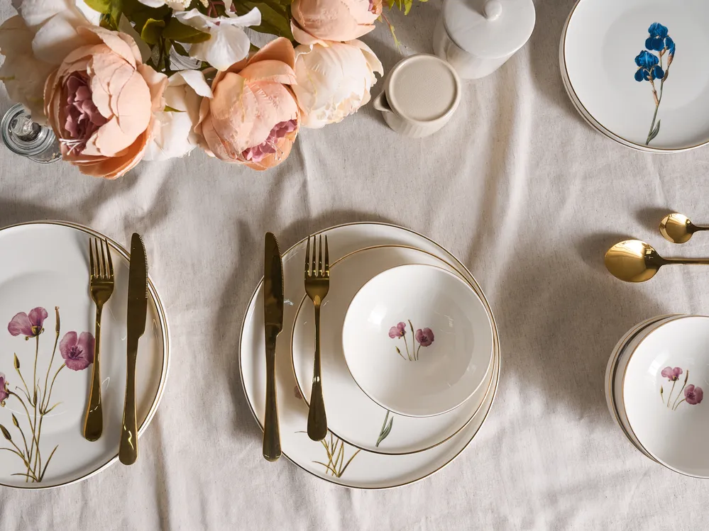 Set of 24 Dinnerware HYSSOP Porcelain White_1069147