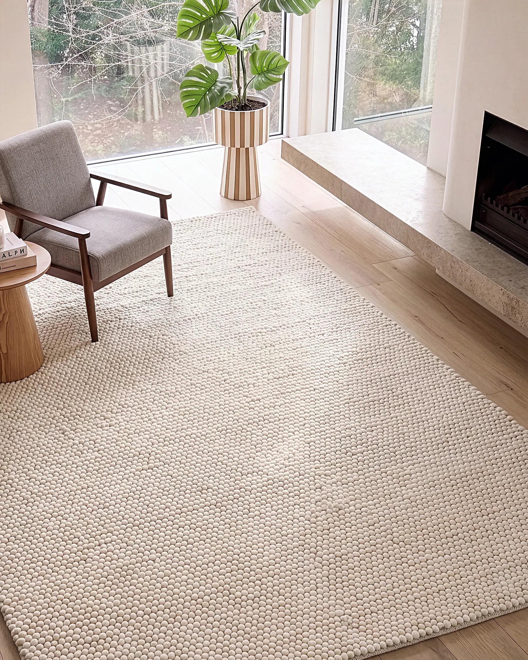Rug KORDEA Light Beige 160 x 230 cm Wool_1131834