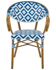 Set of 4 Garden Chairs CASPRI PE Rattan Blue/ White_1090661
