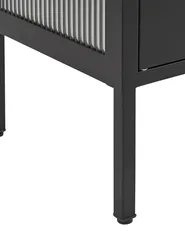 Vitrinskänk i glas SARRE 90 cm Metall Svart_827743