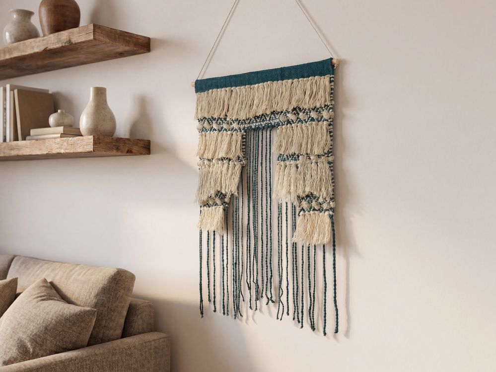 Fabric Wall Hanging NADRA Cotton 77 cm Light Beige