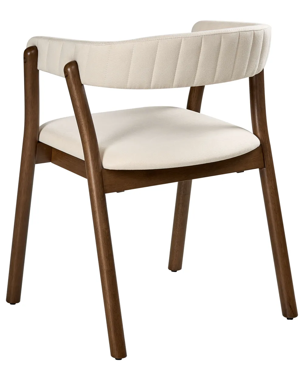 Set of 2 Dining Chairs MYLO Fabric Off-White/ Dark Brown_1015994