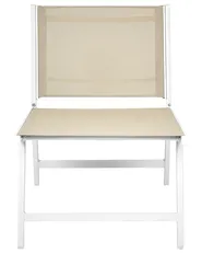 Garden Chair MARCEDDI with Footstool Metal White/ Beige_928406