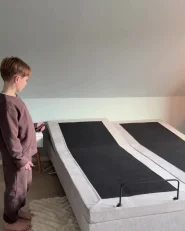 Säädettävä sänky ilman sängynpäätyä kangas DUKE II 160 x 200 cm Vaaleanharmaa_1034846