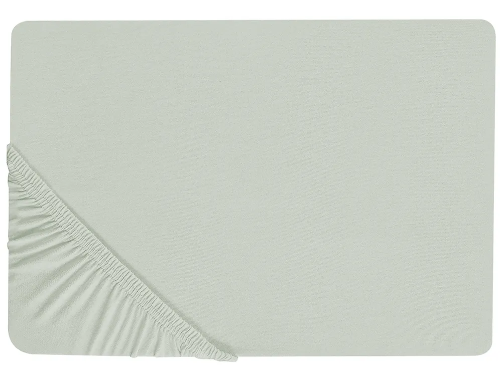 Fitted Sheet JANBU 140 x 200 cm Cotton Light Green