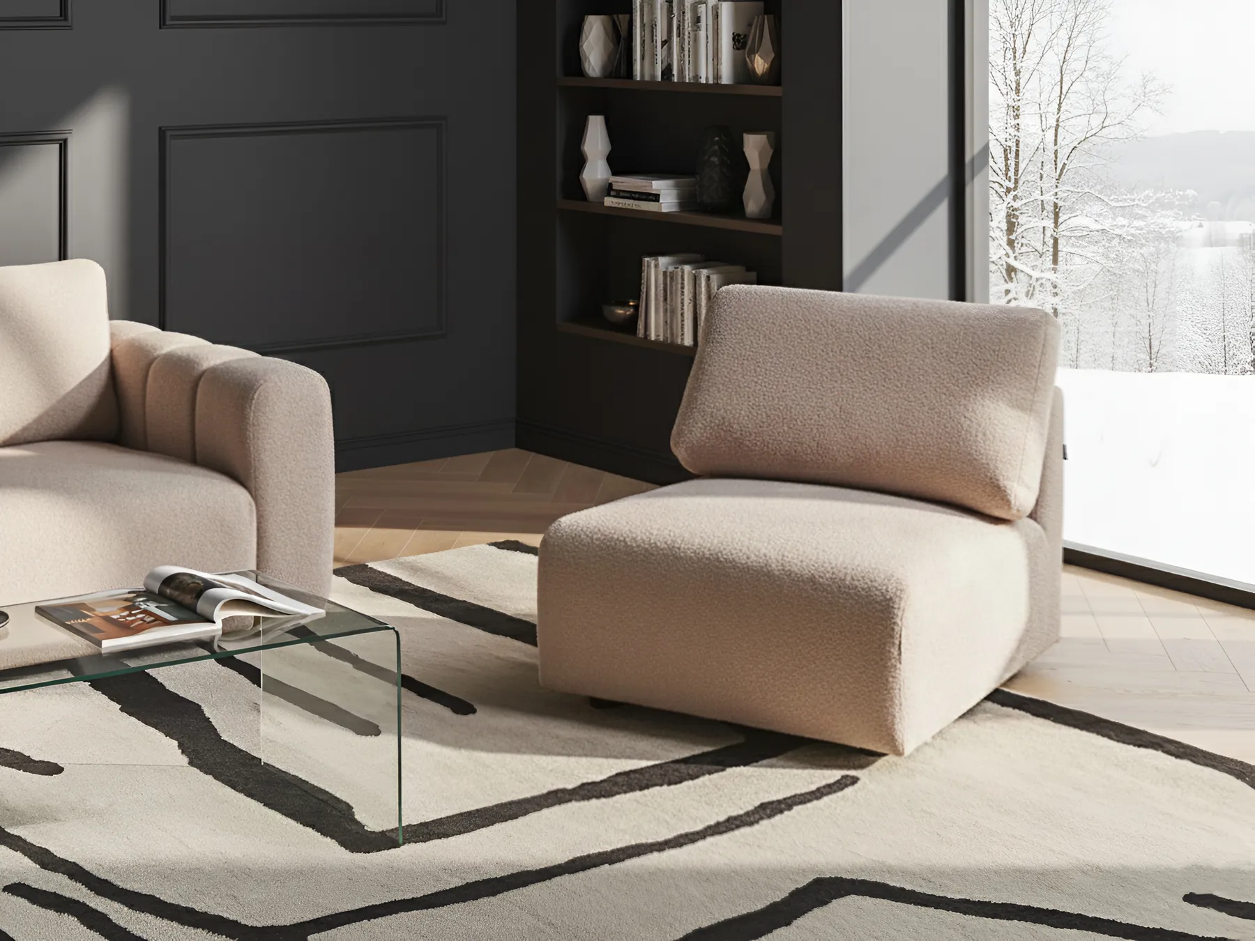 Sittmodul KIVVIK Bouclé Beige_1045482