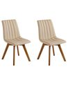 Set of 2 Dining Chairs CALGARY Sand Beige