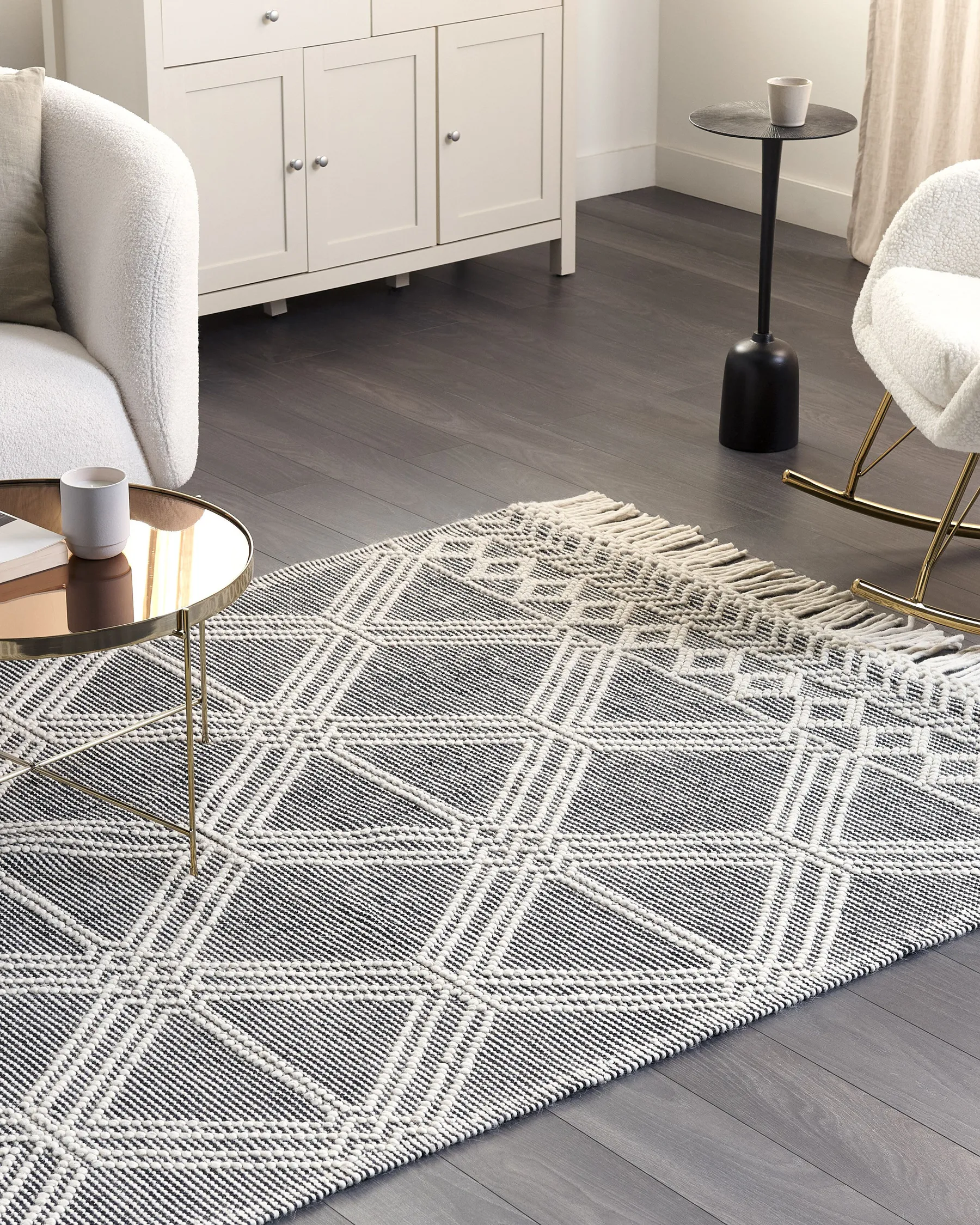 Rug TOPRAKKALE Grey 160 x 230 cm Wool_856530
