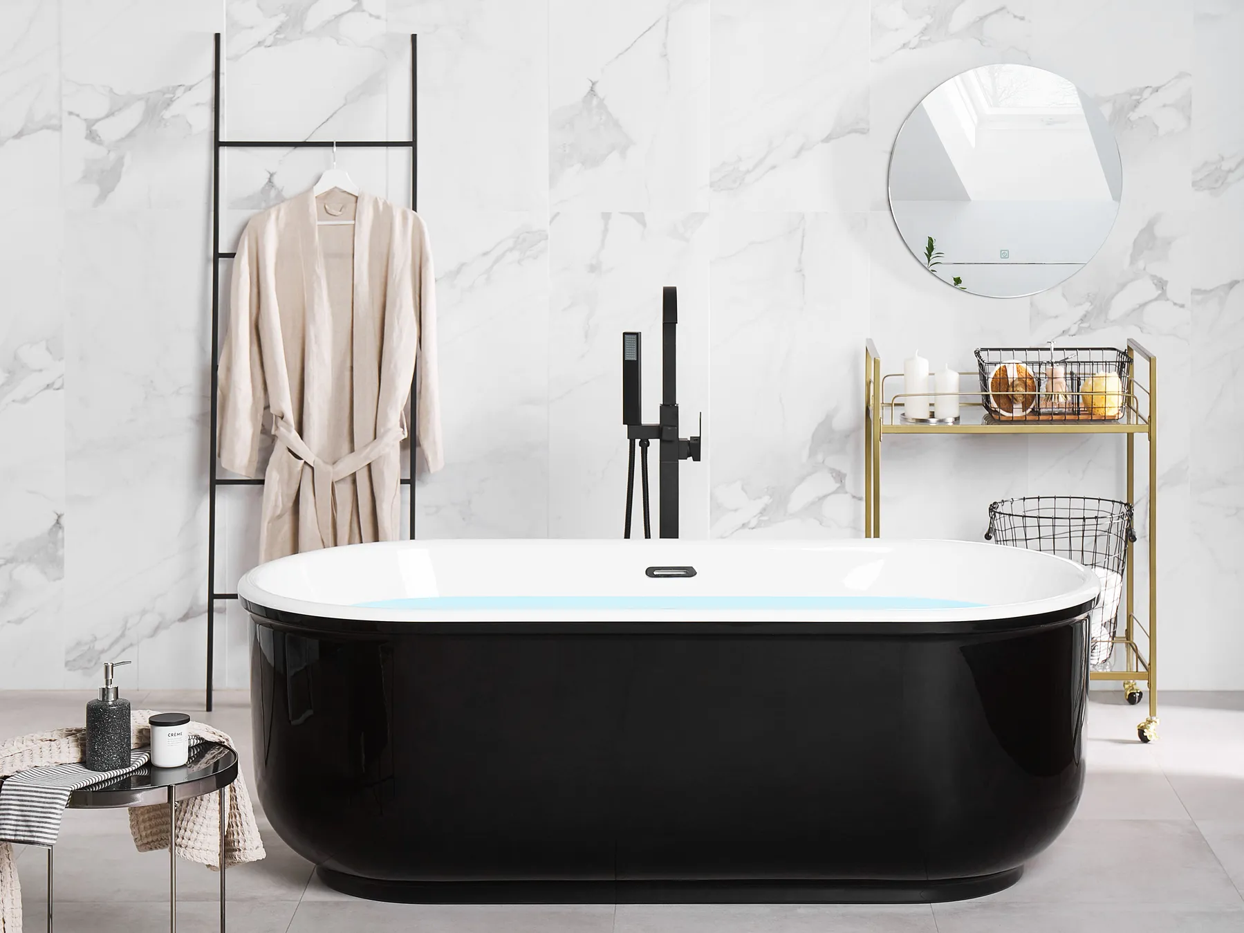 Freestanding Bathtub PINEL 1700 x 800 mm Black_812577