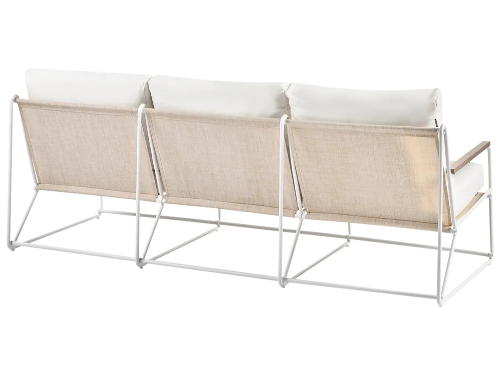 Garden Sofa Set 5 Seater VENARIA with Tables Metal Beige/ White_1054005