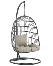 Hanging Chair with Stand ALLERA Metal Black_815237