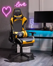Gamingstol VICTORY Konstläder Gul_1002866