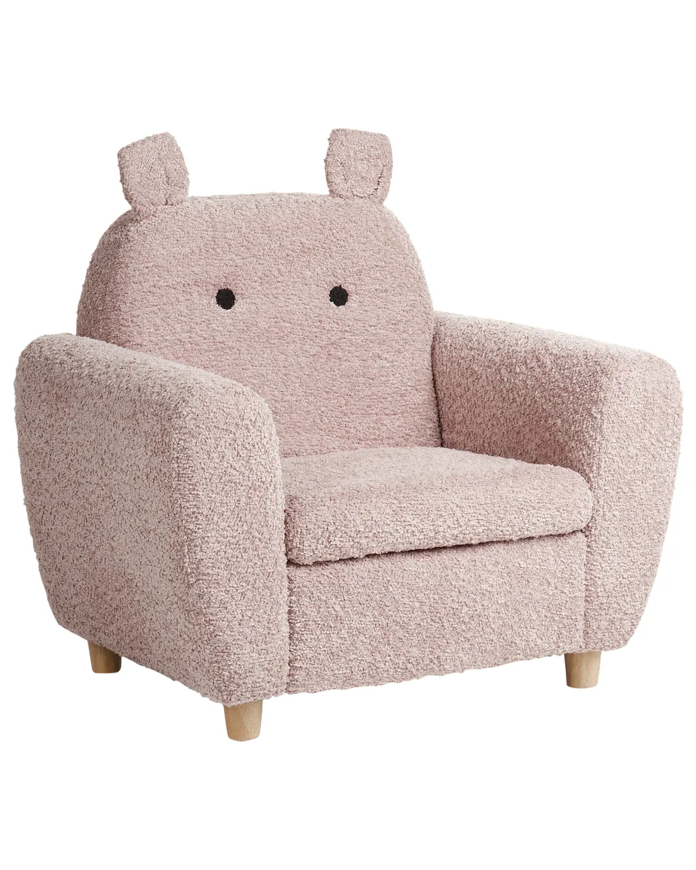 Kids Armchair Hippo MARIBO Boucle Pastel Pink_1027048