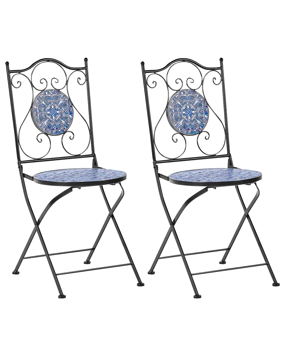 Set of 2 Garden Chairs CIGLIANO Metal Black_1025535