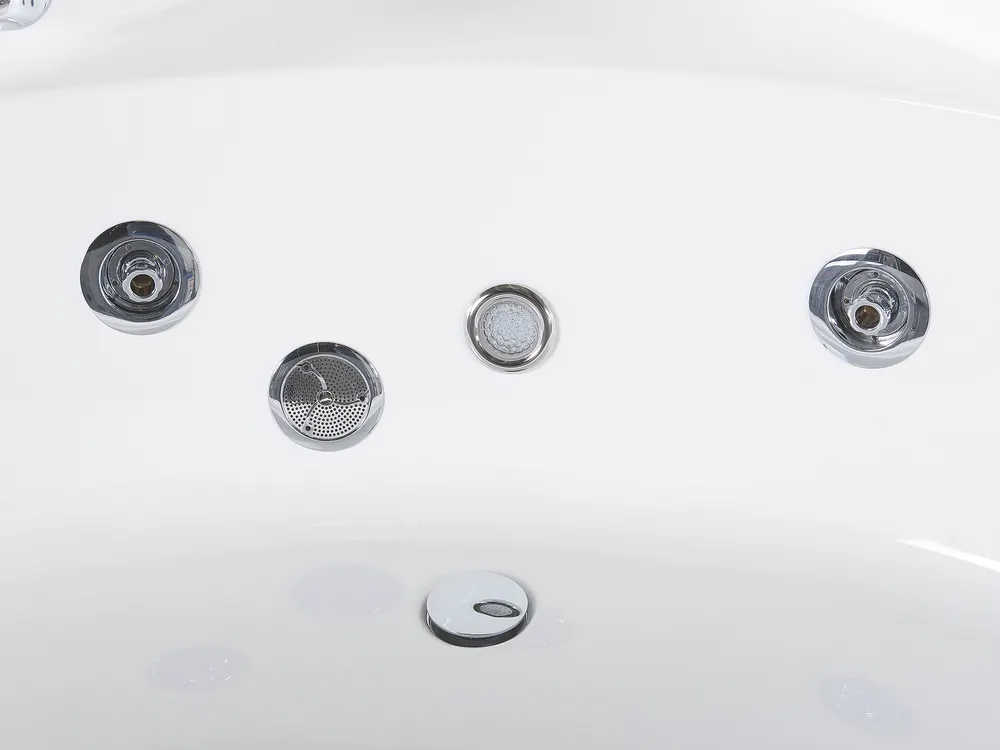 Corner Hot Tub with LED CACERES 2110 x 1500 mm White_786835