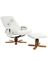 Massage Chair RELAXPRO with Footstool Faux Leather Off-White