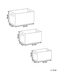 Set of 3 Boxes LARSA Faux Leather Beige_954318
