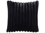 Set med 2 prydnadskuddar RAKYA 45 x 45 cm Fuskpäls Svart Randigt_917556