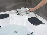 Corner Hot Tub with LED CUYABENO 2110 x 1500 mm White_1033720