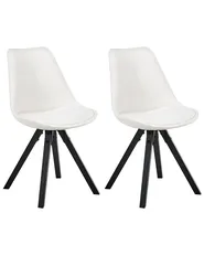 Set of 2 Dining Chairs HEDLEY Fabric Light Beige_999066