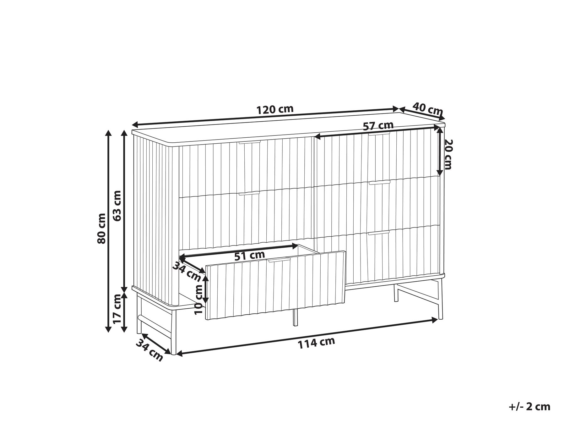 6 Drawer Chest GLASTONBURY Black_972681