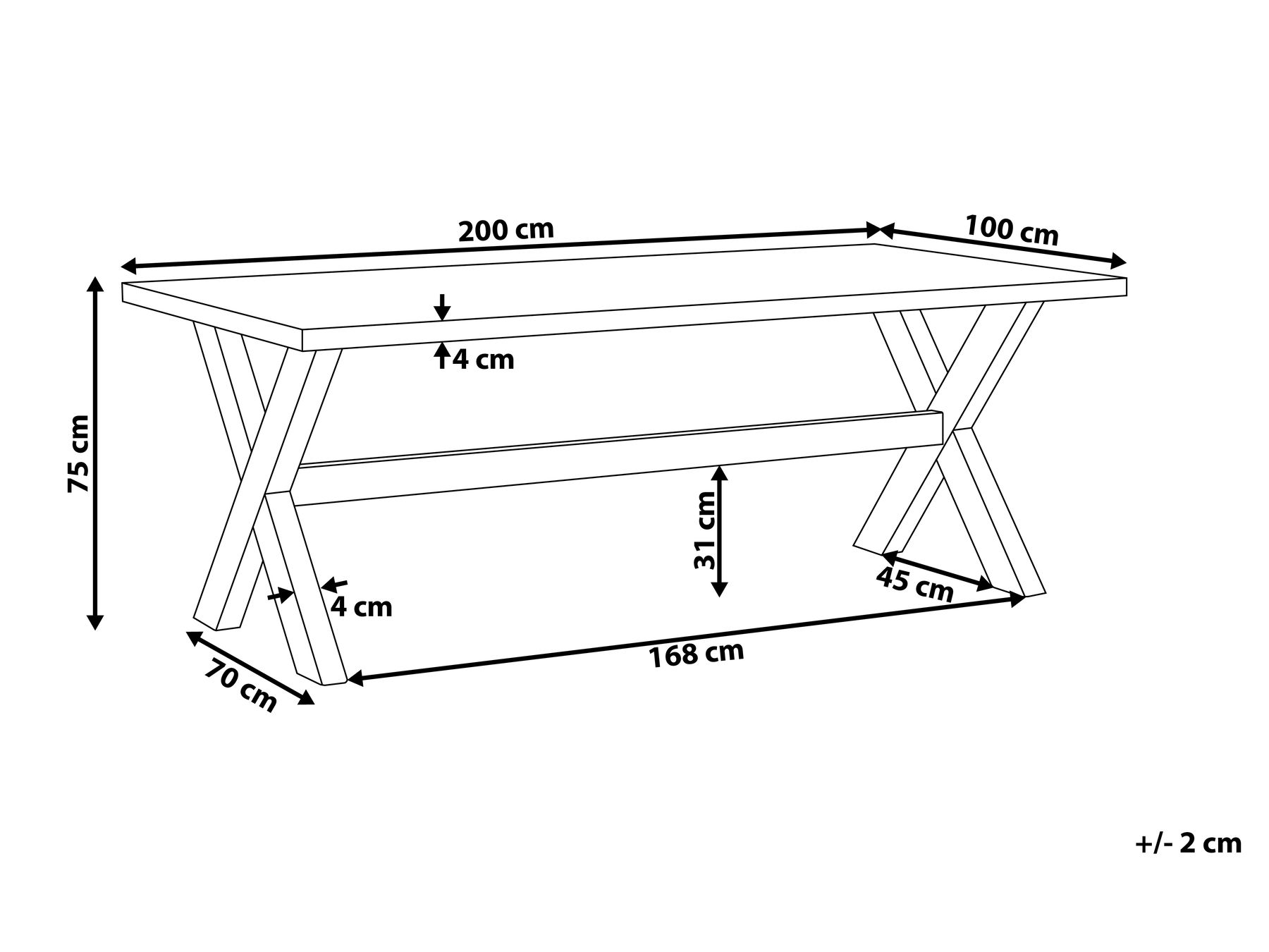 Trädgårdsmatbord OLBIA 200 cm 100 cm Betong Grå_771294