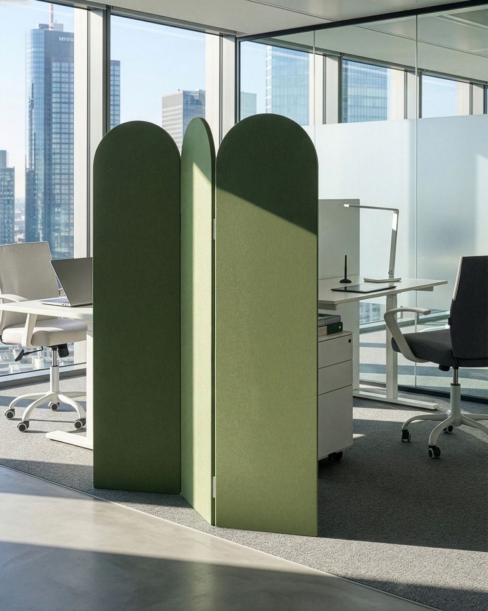 Skillevegg for kontor SLIMMY 120 x 160 cm Grønn