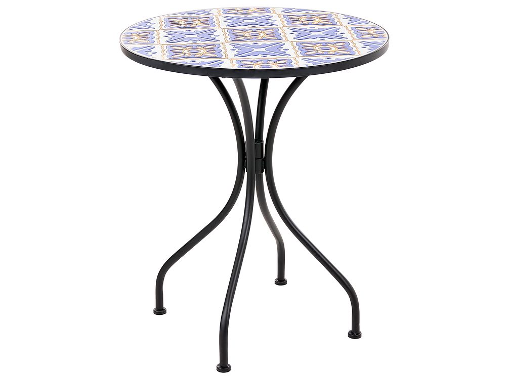 Bistro Table SIPONTO 60 cm 60 cm Metal White/ Blue