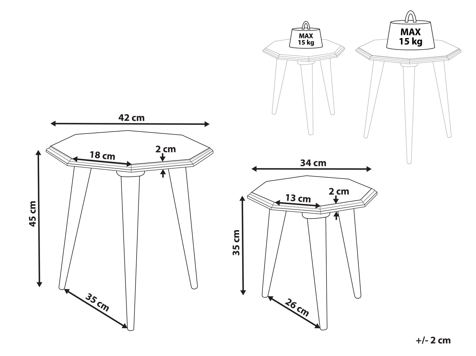 Set of 2 Side Tables KANRI Light Blue_852201