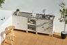 3 Piece Outdoor Kitchen Set with Sink VILAMA White Metal