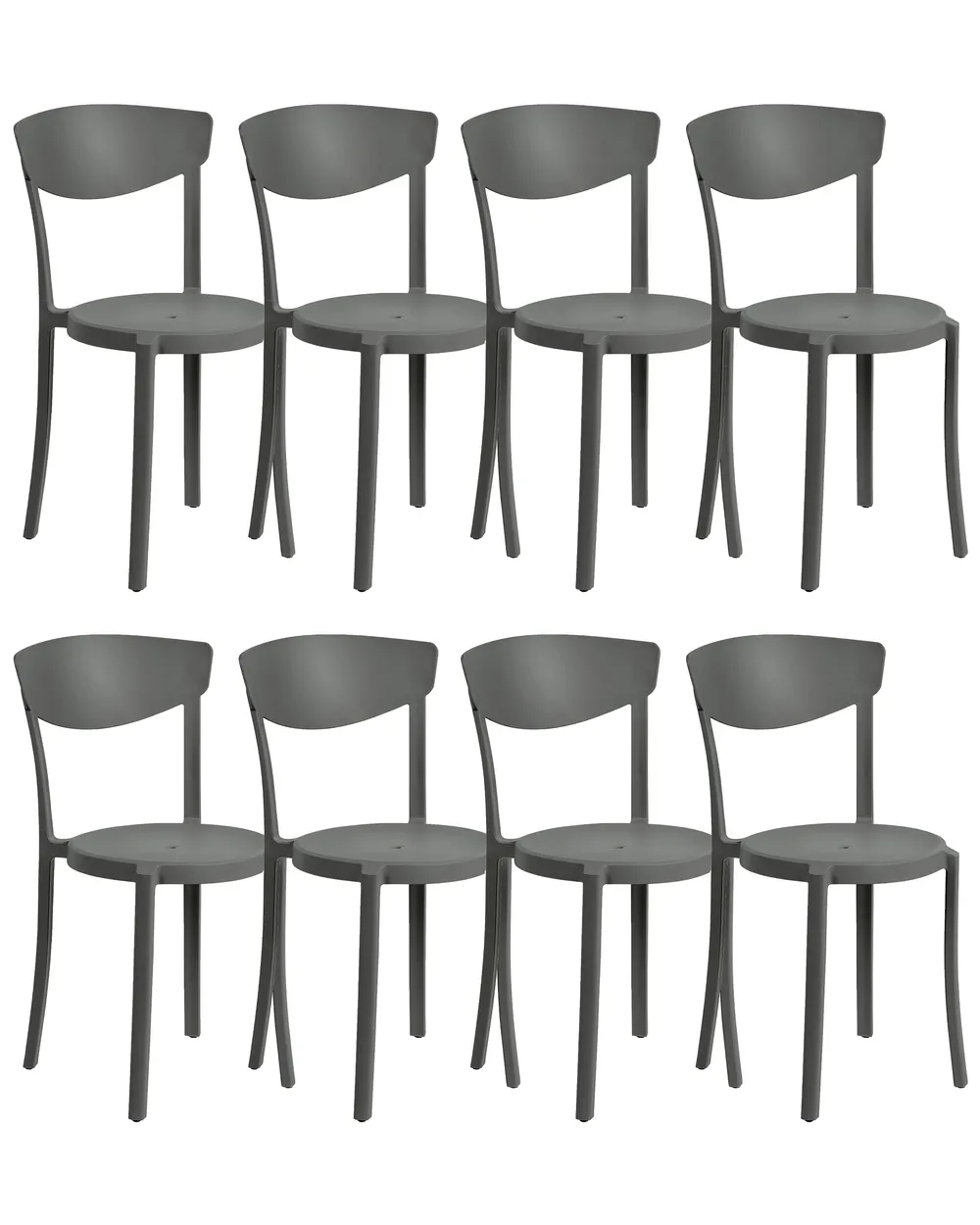 Set of 8 Dining Chairs VIESTE Dark Grey