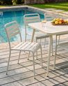Set of 2 Garden Chairs LEFKADA Metal Light Beige