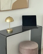 Konsolbord KENDALL Härdat glas Svart_1047260