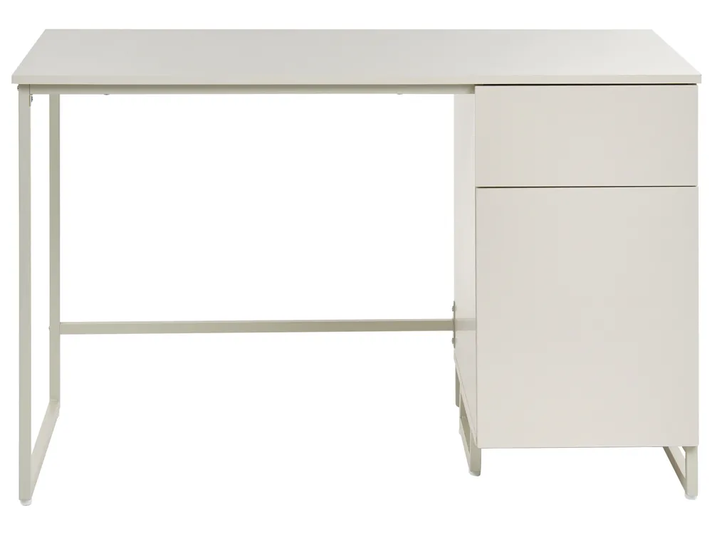 Home Office Desk LEXTON 120 cm 60 cm with Drawers Light Beige_1102605