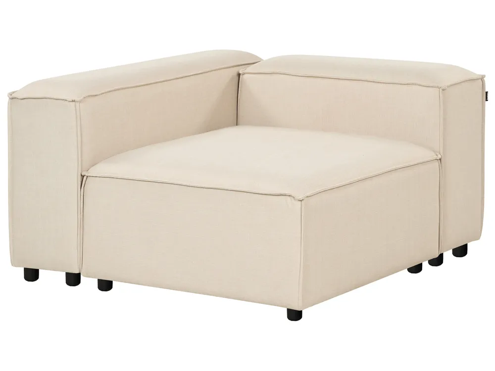 Modular Corner Sofa 2 Seater ARDAL with Ottoman Fabric Beige Left Hand_947811