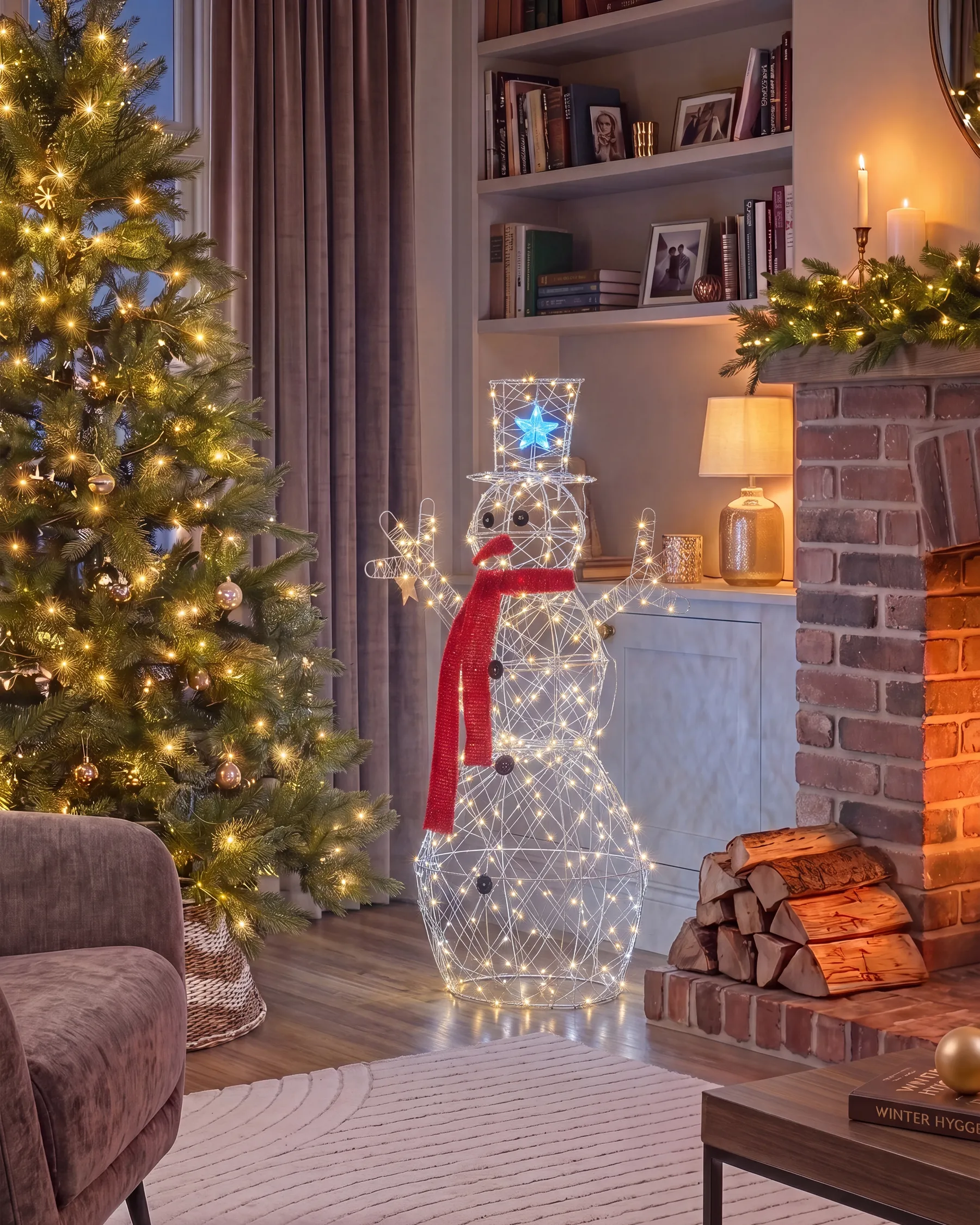 Outdoor Decoration LED VASMAN 93 cm Snowman White_1018815