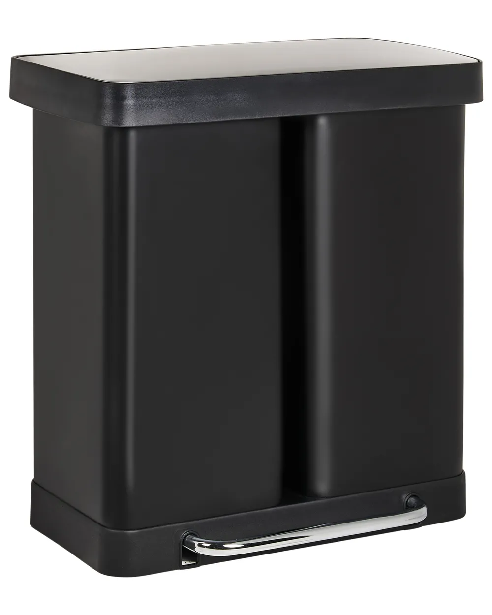 Double Pedal Waste Bin 60 L ECOSORT Metal Black_992819