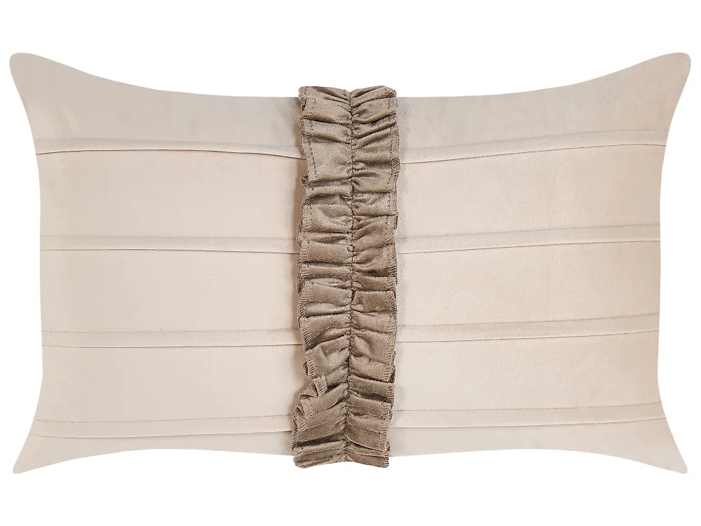 Koristetyynysetti 2 kpl BELLE 30 x 50 cm Sametti Vaaleanbeige Hillitty_1168720