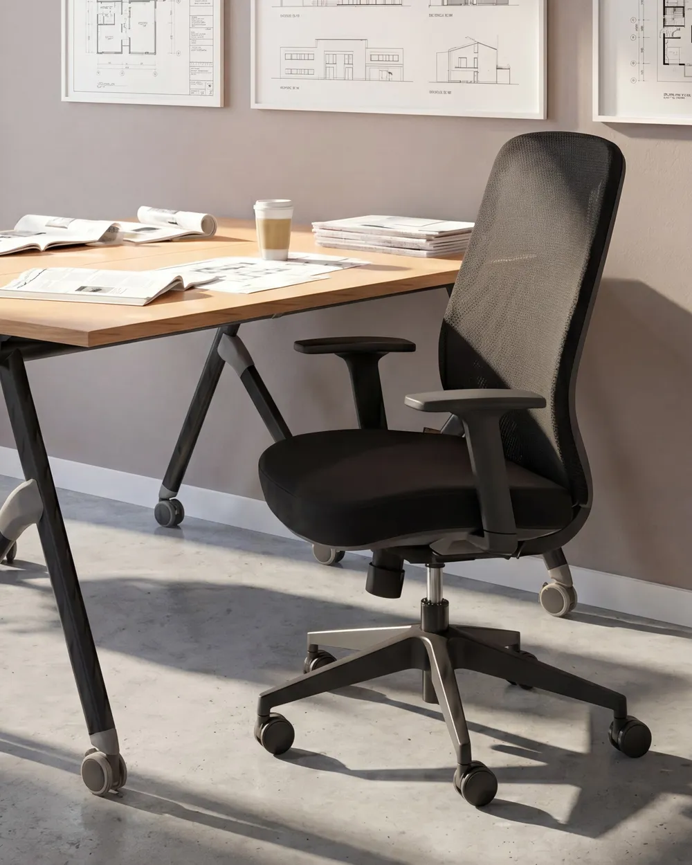 Office Chair ZELAR Fabric Black